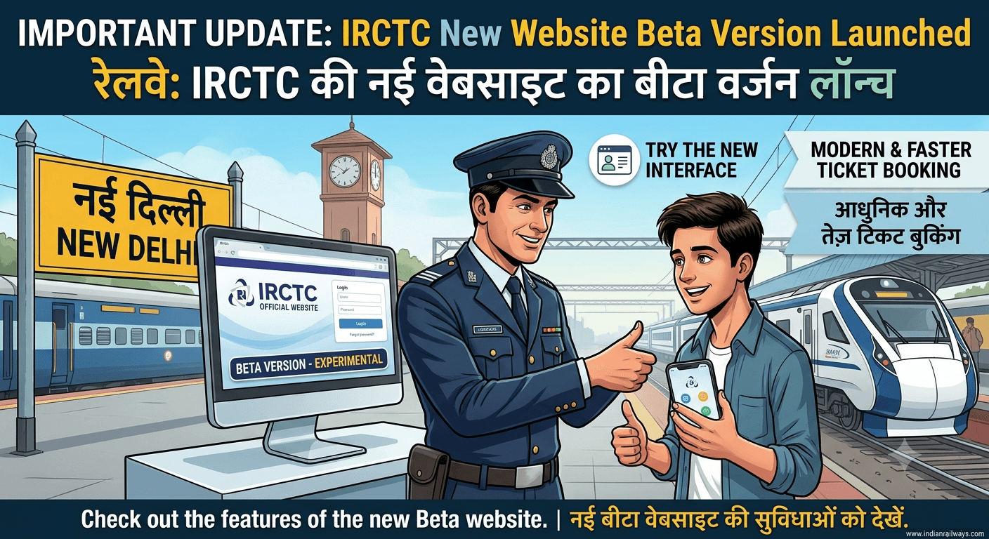 IRCTC New Website Beta Version Launched | IRCTC की नई वेबसाइट का बीटा वर्जन लॉन्च